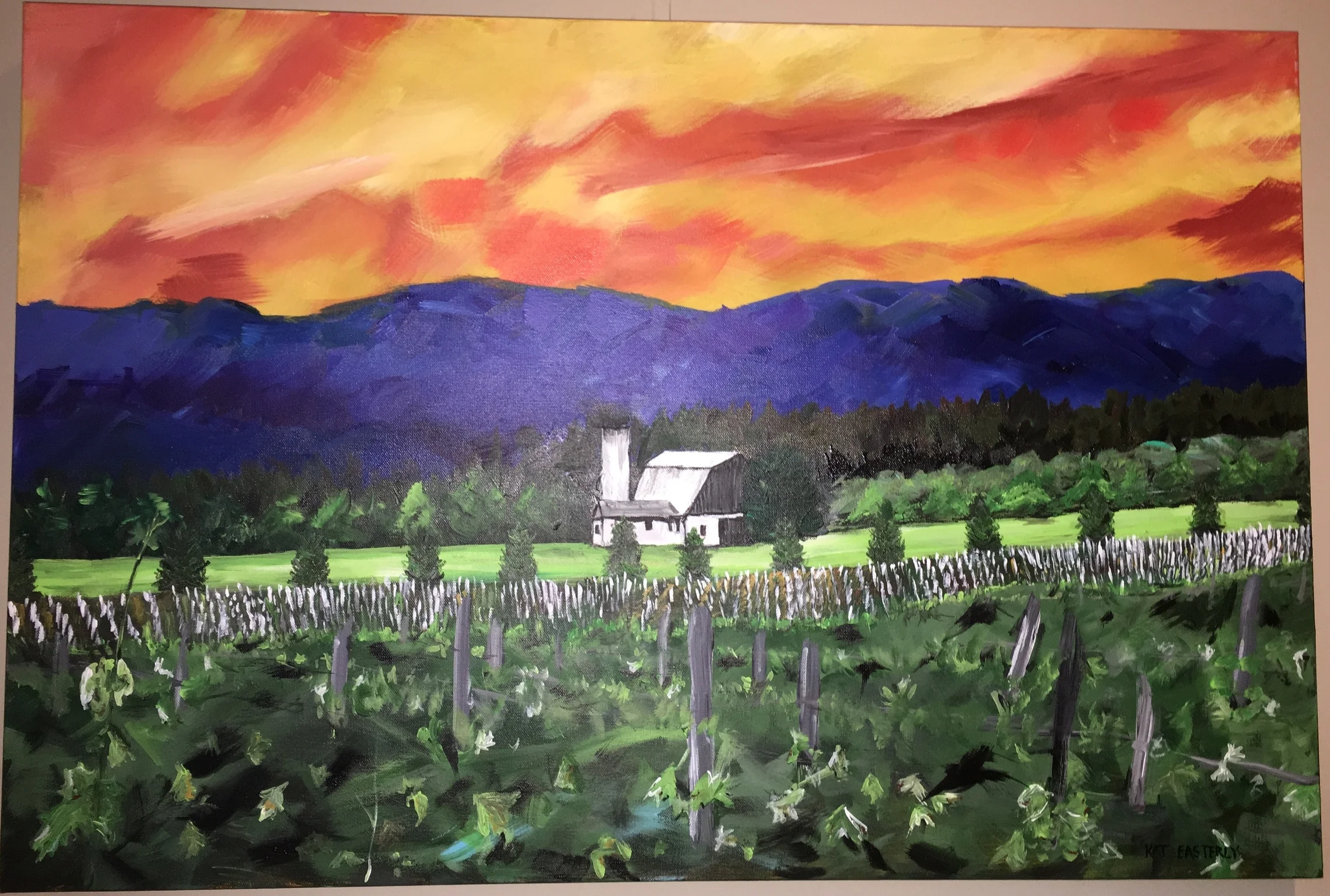  Crozet Sunset, Acrylic on Canvas 24x36 – SOLD
