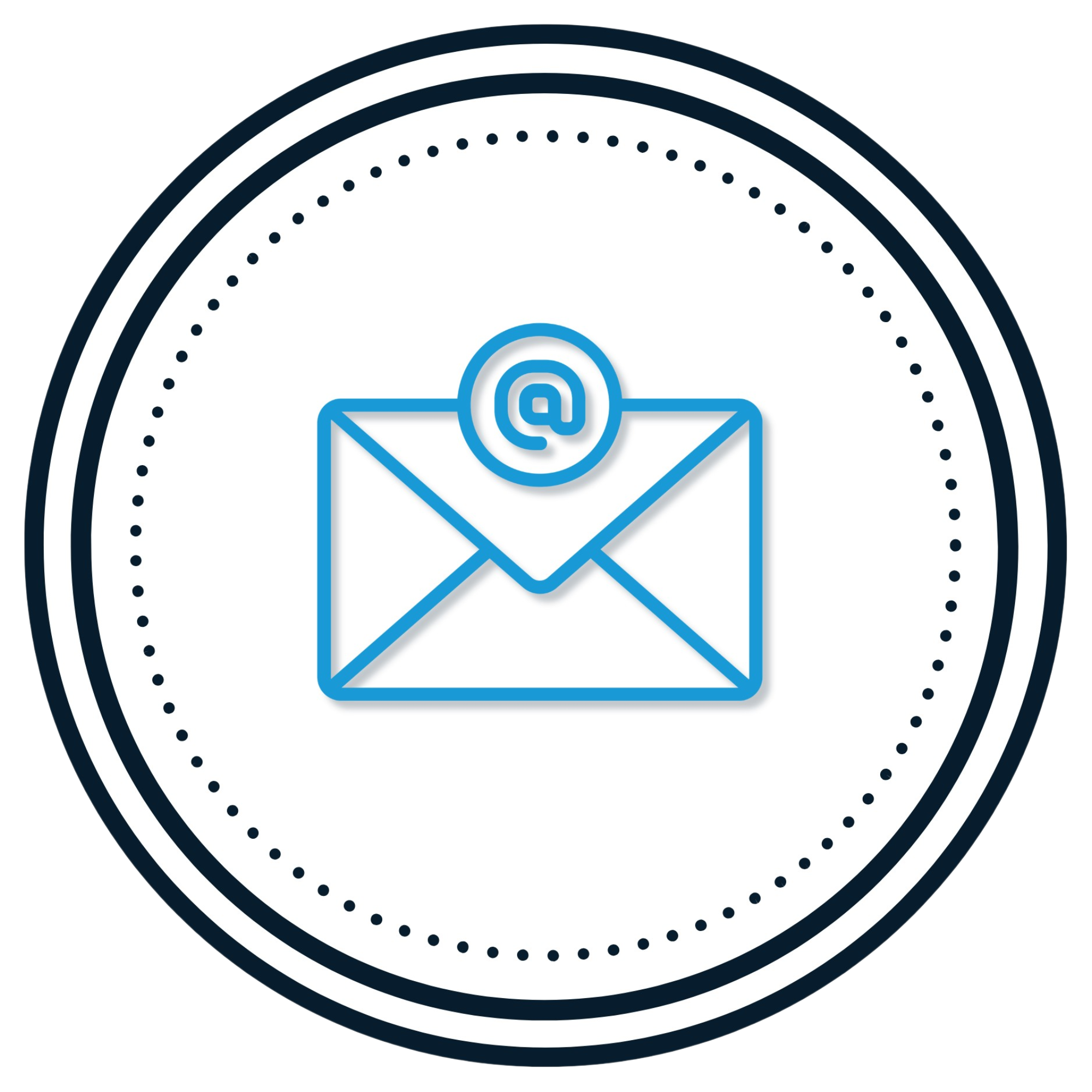 Envelope and @ sign icon