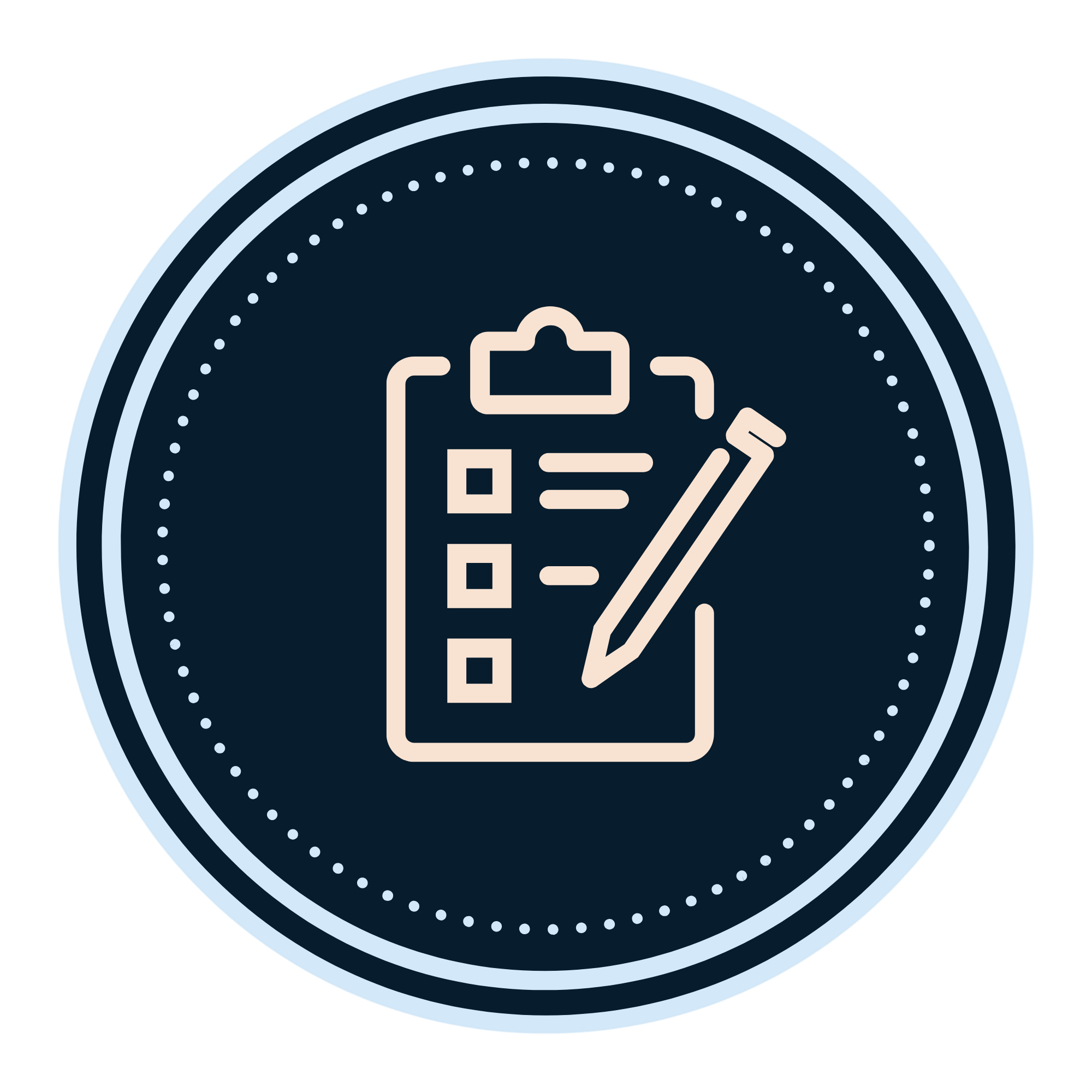 Clipboard and pencil icon