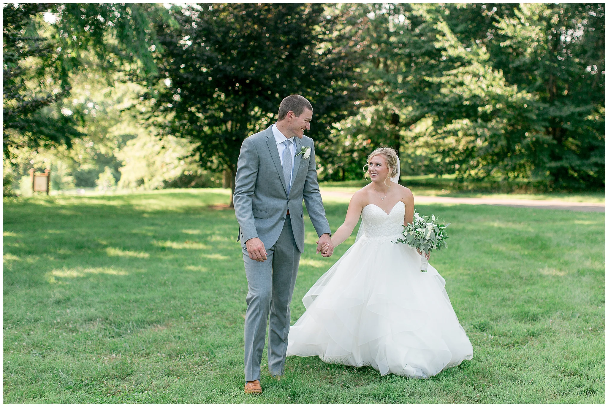 It’s not everyday that Cats fans from across Kentucky get to join together for a wedding! July 14, 2018 Scott and Cassie tied the knot in true Kentucky proud fashion. The ceremony at the beautiful Tates Creek Presbyterian Church sanctuary was followed by a reception at Kroger field!! When they first started dating, Cassie quickly noticed Scott’s patience and his heart for all people. He fell in love with her caring heart and passions. They knew they’d be together forever after their first hang out. What started as studying, turned into a day of fun and memories. On their wedding day, Cassie wore a beautiful Stella York gown from Twirl. My favorite photos are seeing the dress in action as Scott spins her around! Scott saw her for the first time that day when she walked down the aisle and tears were definitely shed! They wrapped up the wedding at the Woodford Reserve Room at Kroger field. DJ Warren peace was on the mic and everybody spent the end of the evening on the football field, which was so a fun and unique experience.