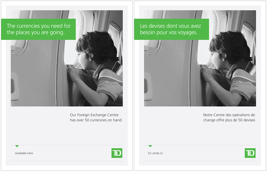 Advertising in English and French
