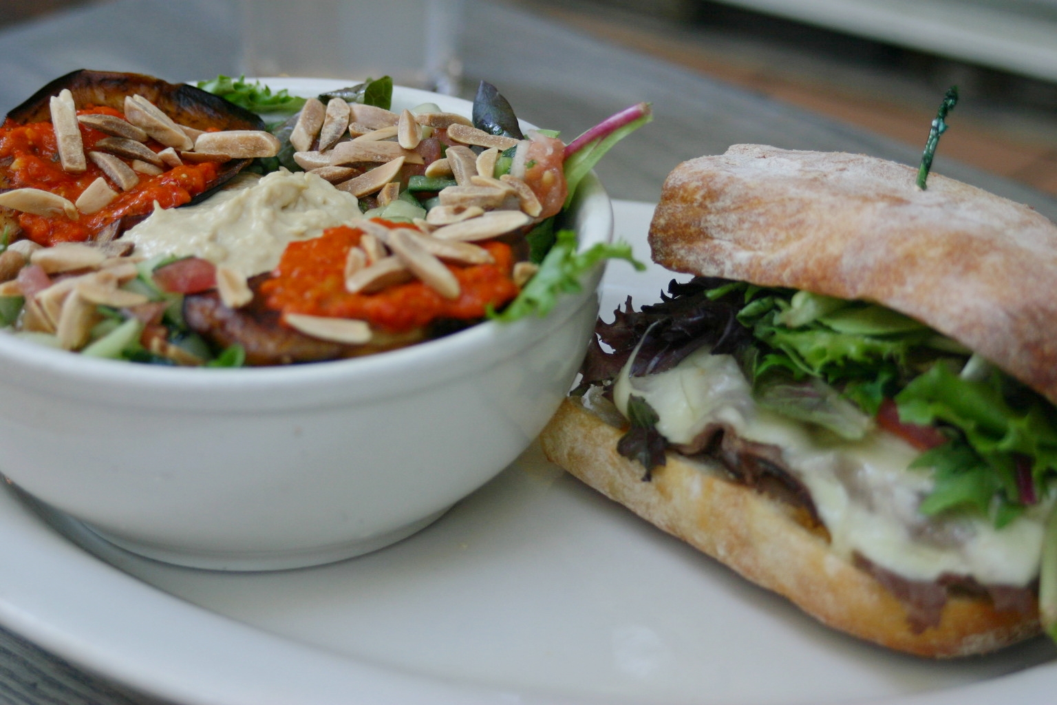 Mediterranean Salad & Roast Beef Sandwich