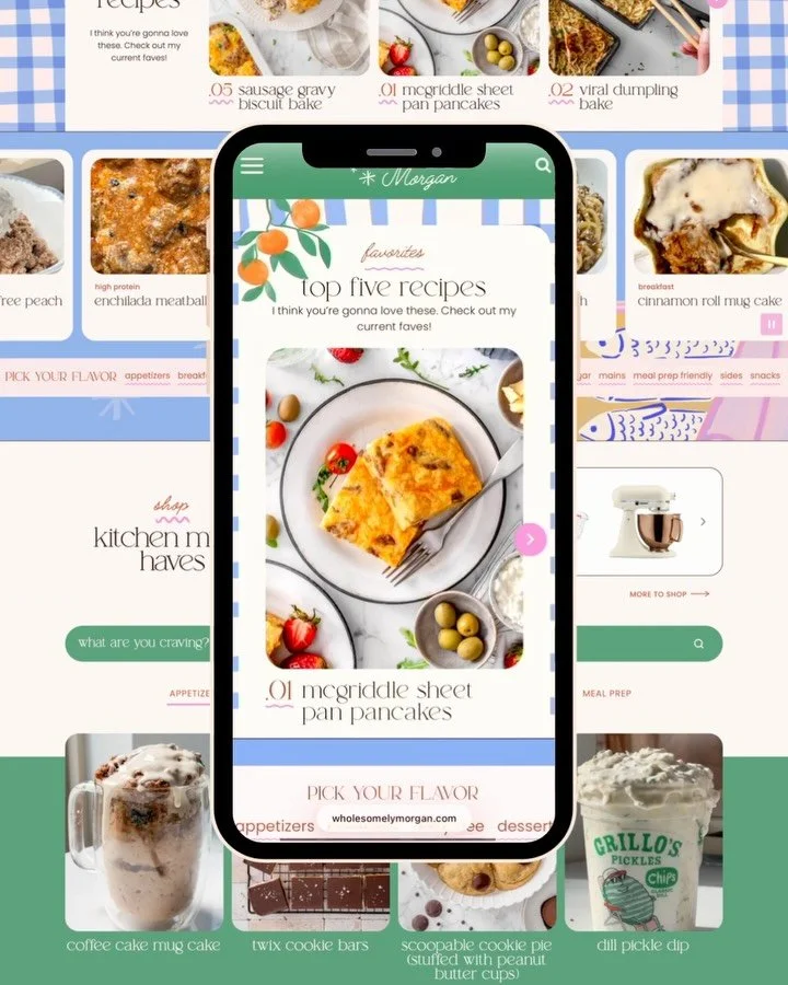 Website reveal for @wholesomelymorgan 🤭

Wholesomely Morgan is food and lifestyle brand built around making everyday cooking feel approachable and enjoyable for busy families.

Over the past few months, we&rsquo;ve been working with Morgan on a FULL