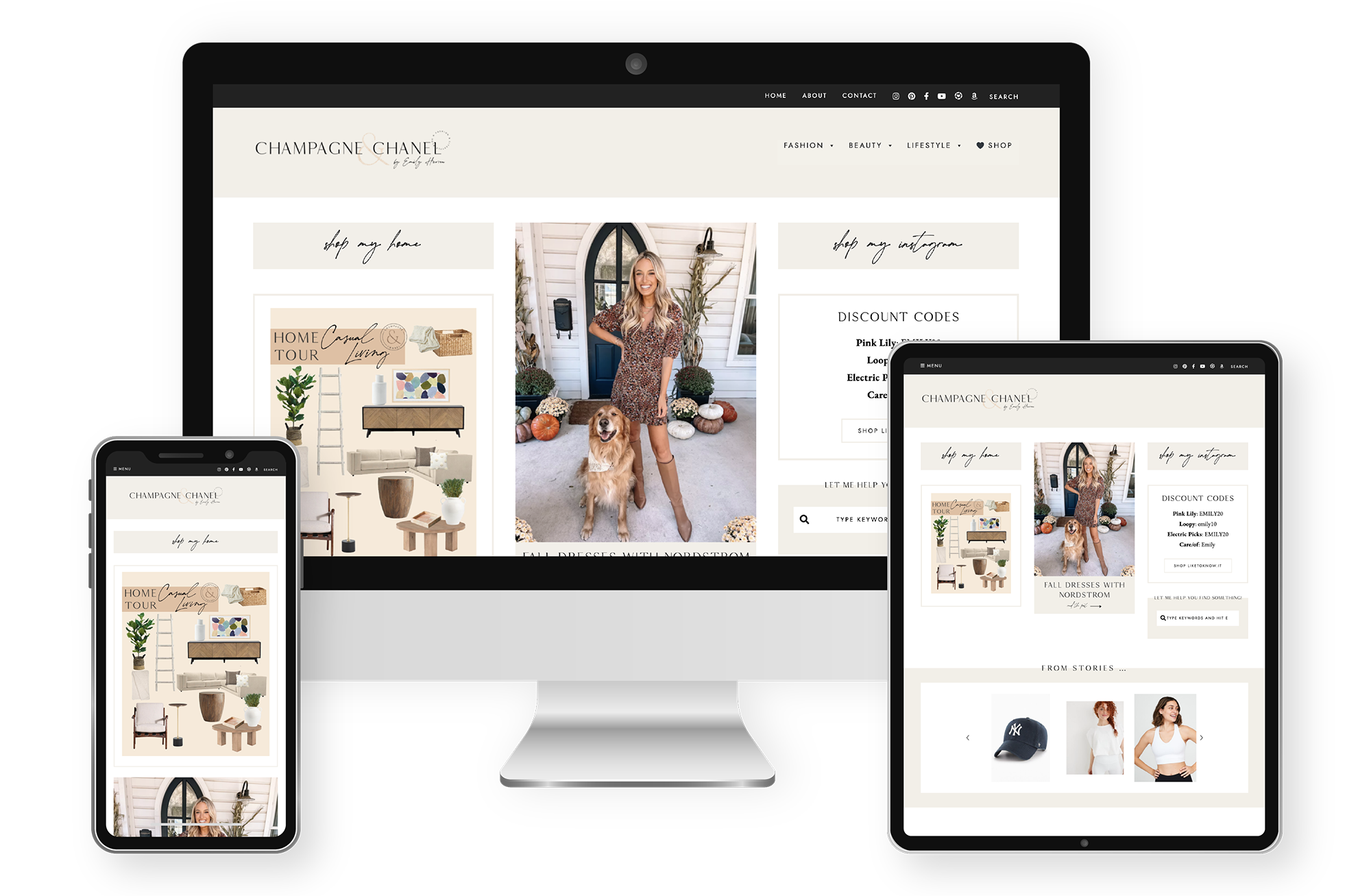 Champagne and Chanel Launch! — Customizable Squarespace & WordPress Site  Design for Bloggers and Influencers