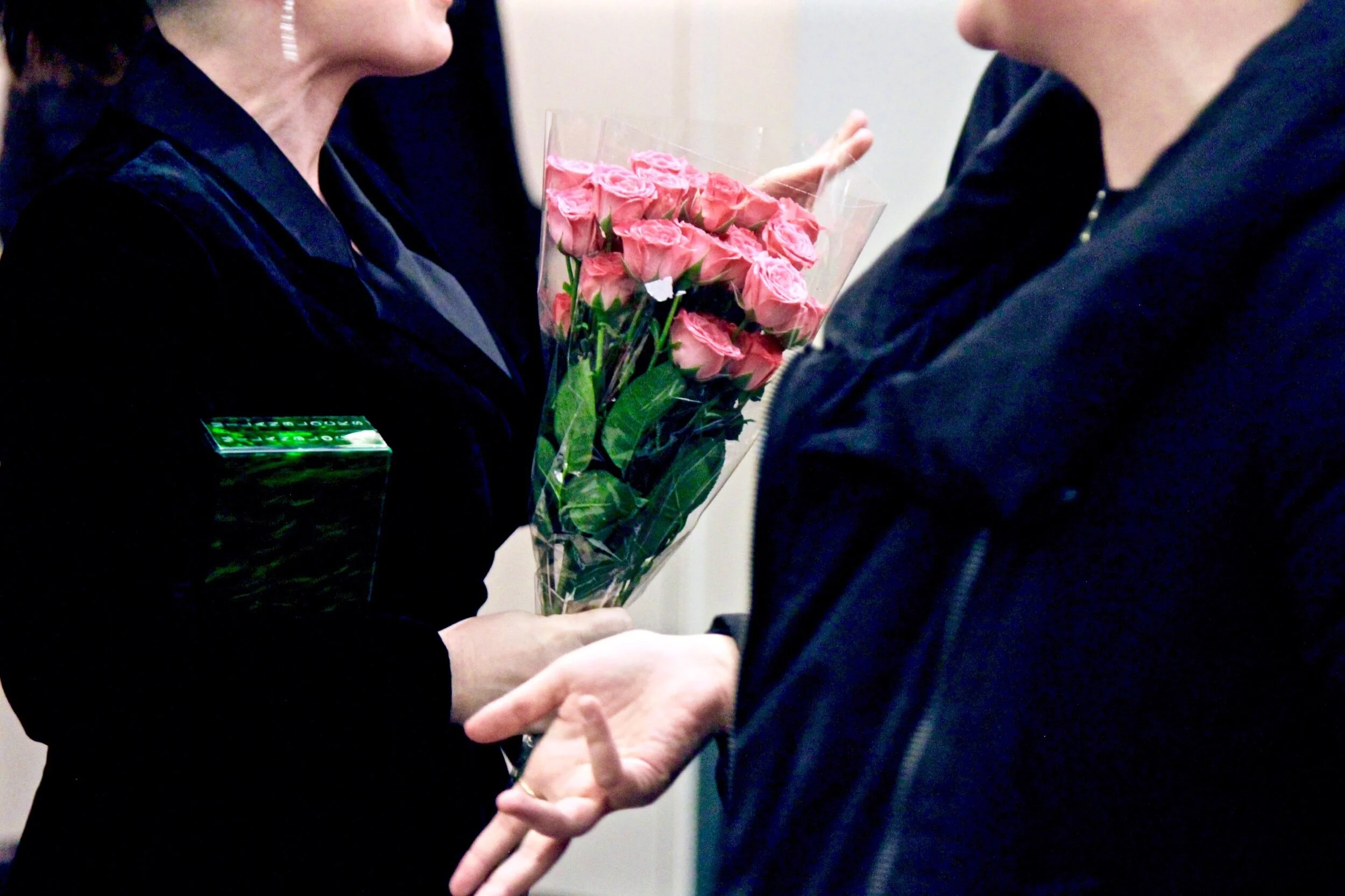Receiving beautiful flowers!