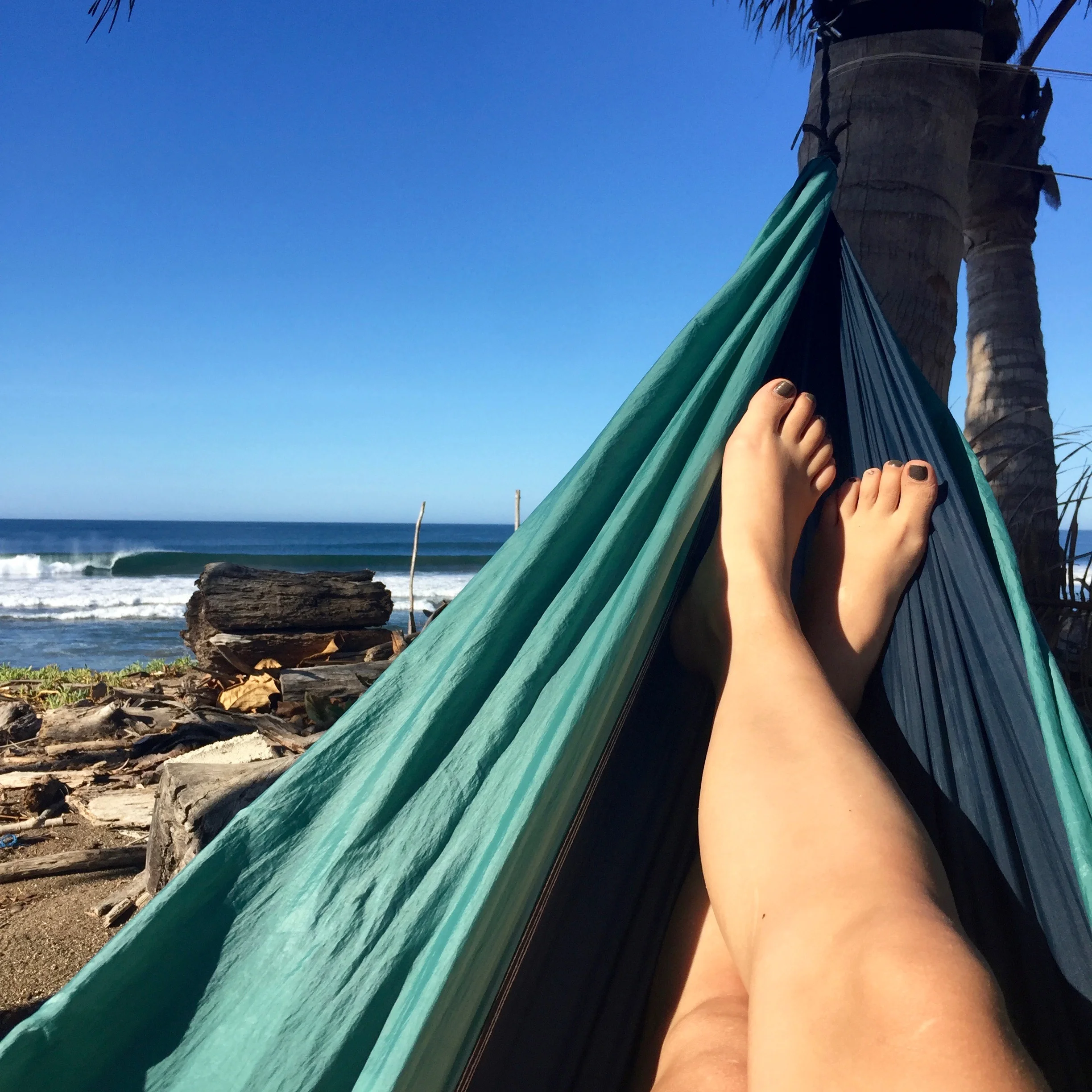Relaxing in my hammock getting ready for a day's work.