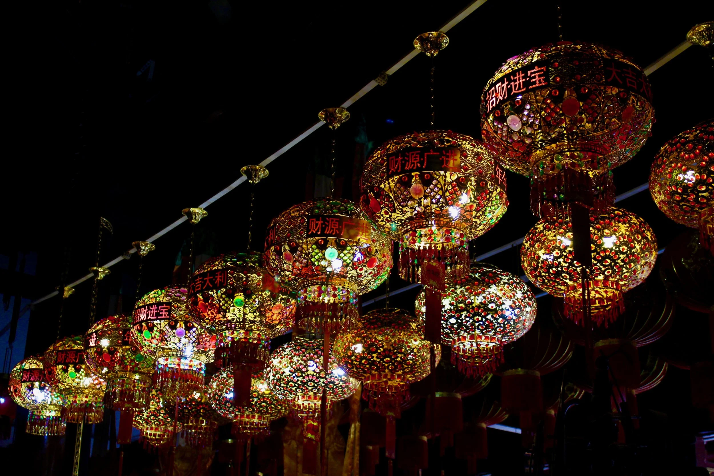 Inside a buddhist temple.