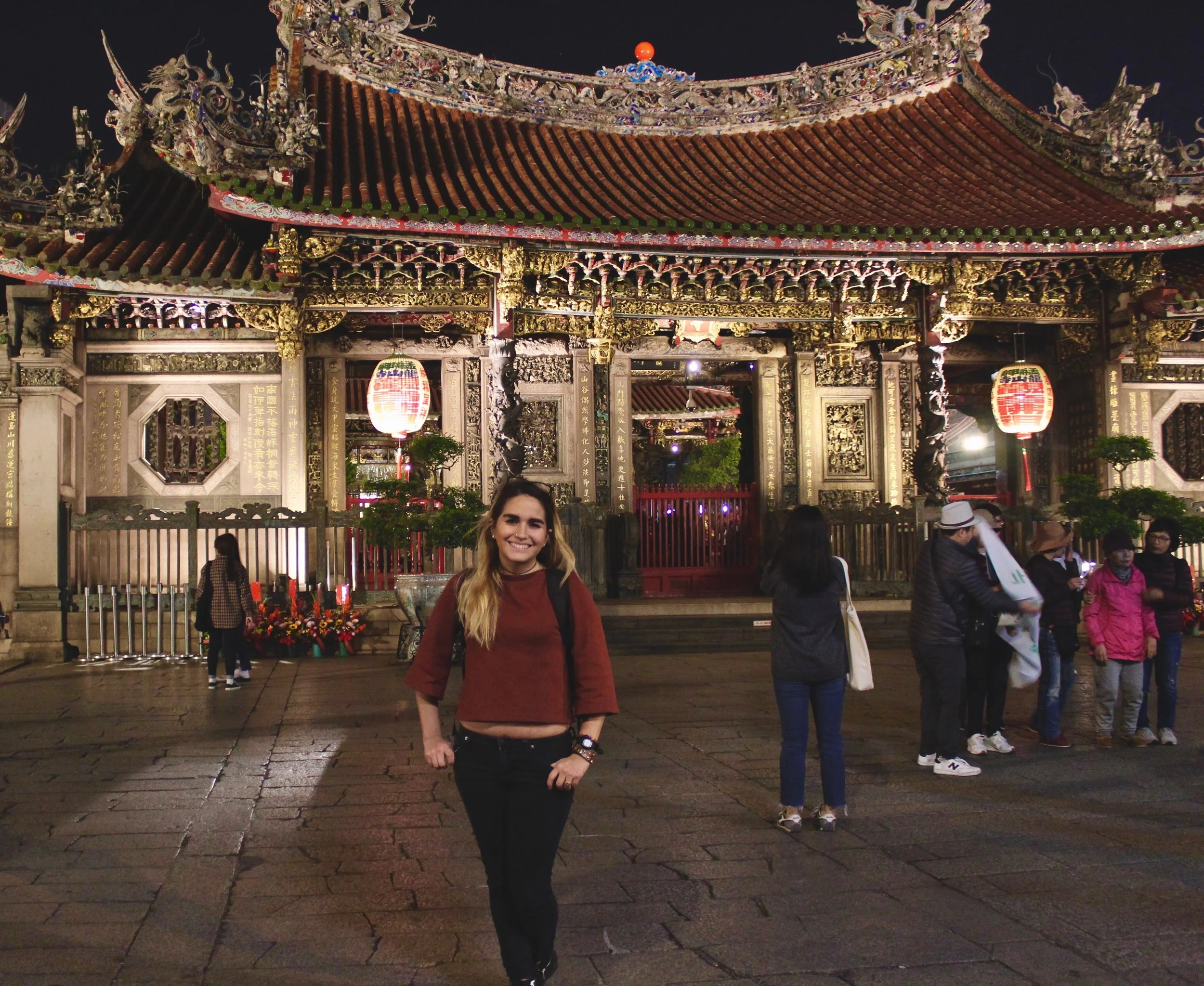 Myself in front of the Longshan Temple entrance. 