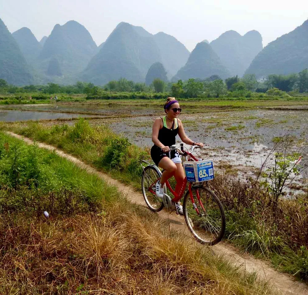 Biking through Yangshuo