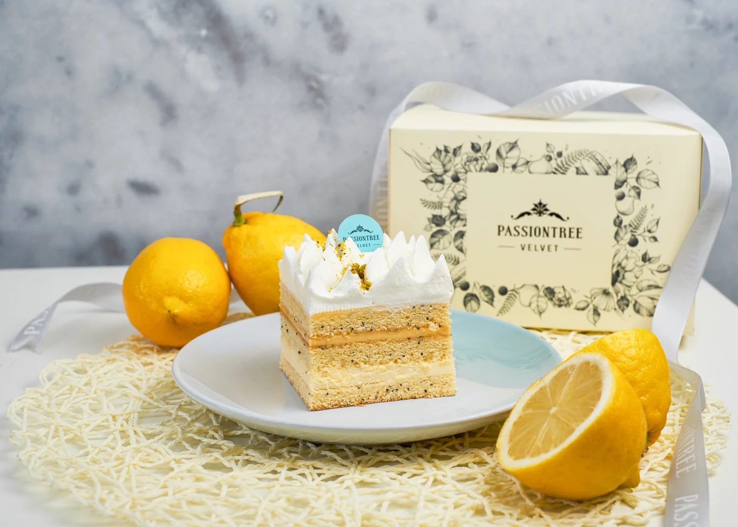 Passiontree Velvet Lemon Poppy Seed Piece Cake