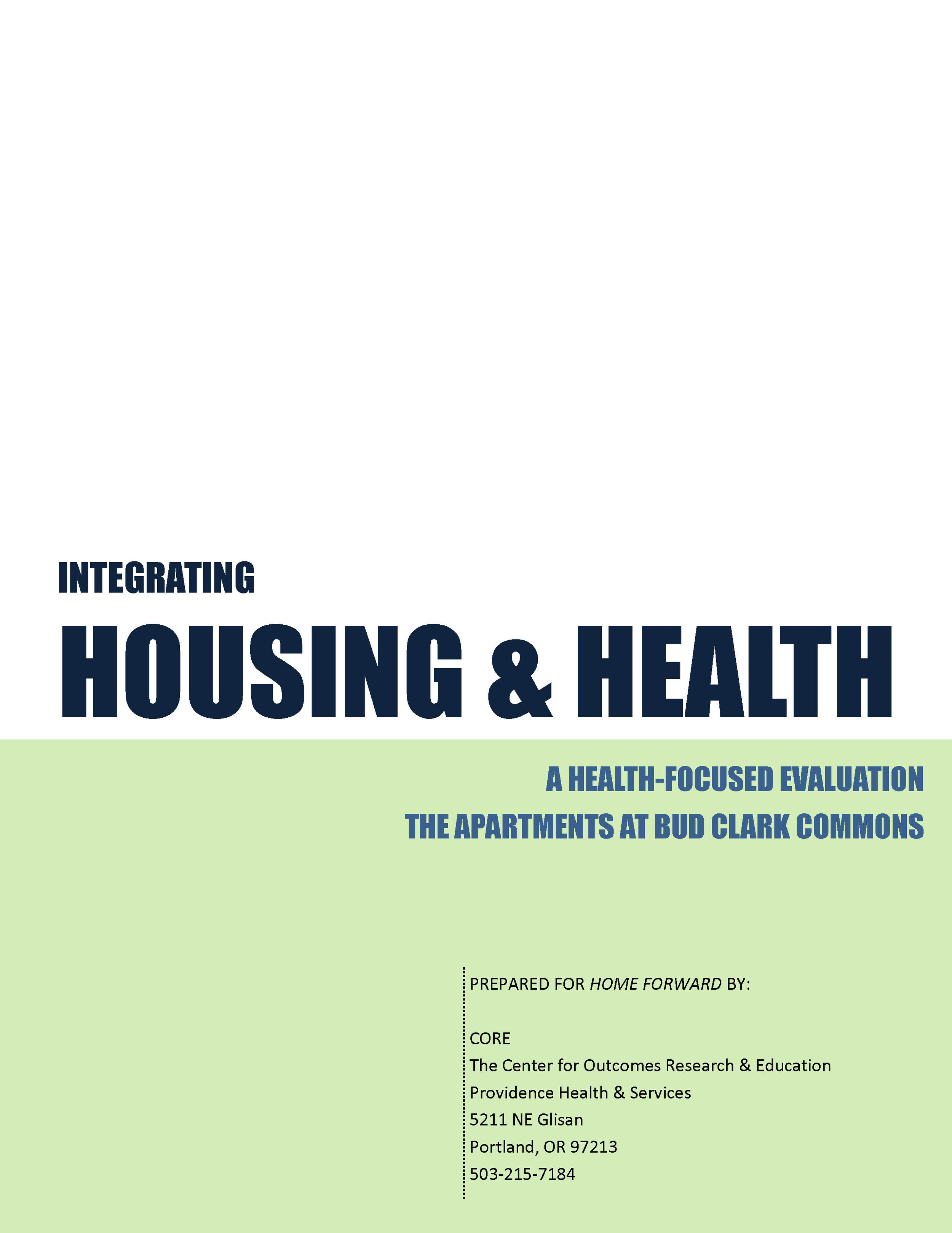 Inregrating Housing &amp; Health Report, April 2014