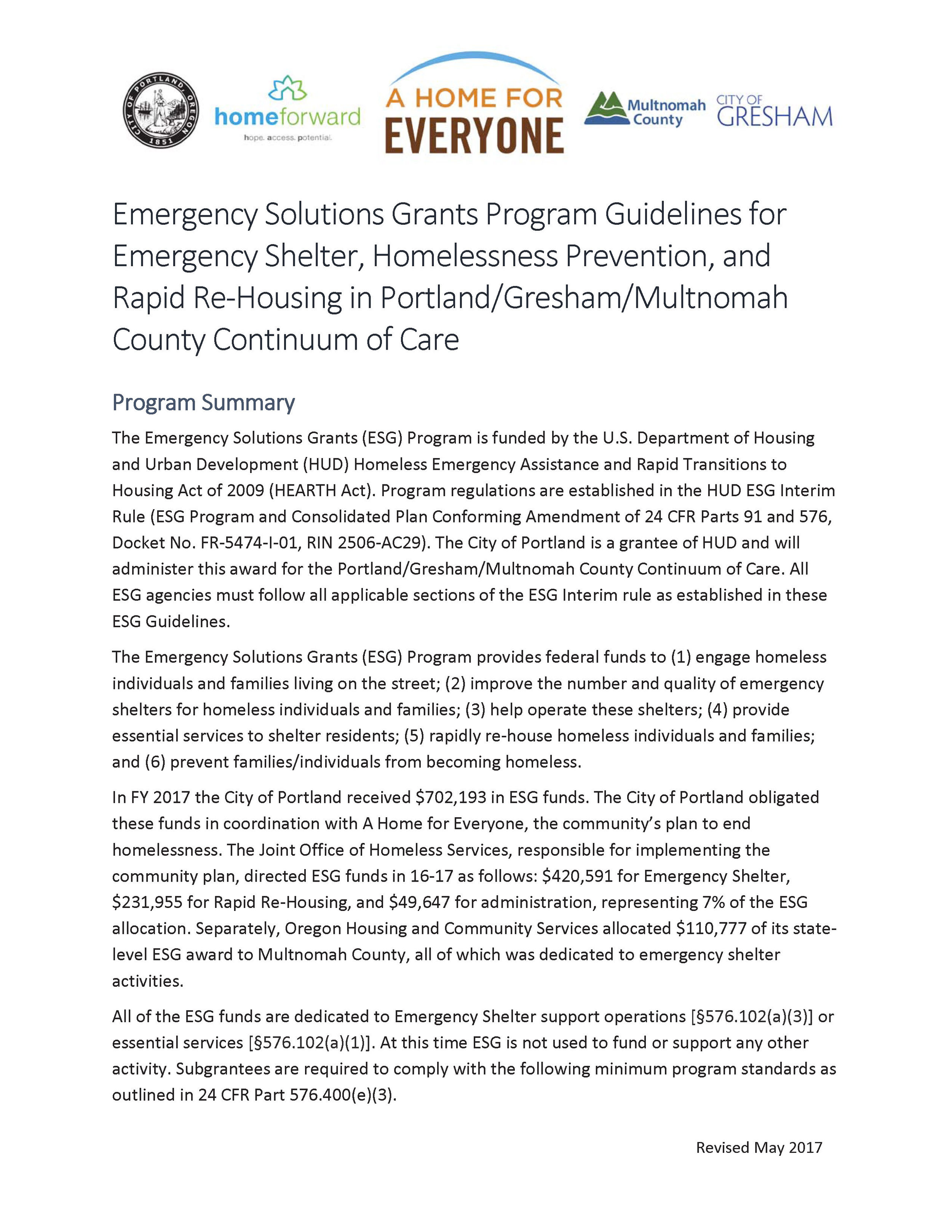 Read: ESG Guidelines for Portland/Gresham/Multnomah County