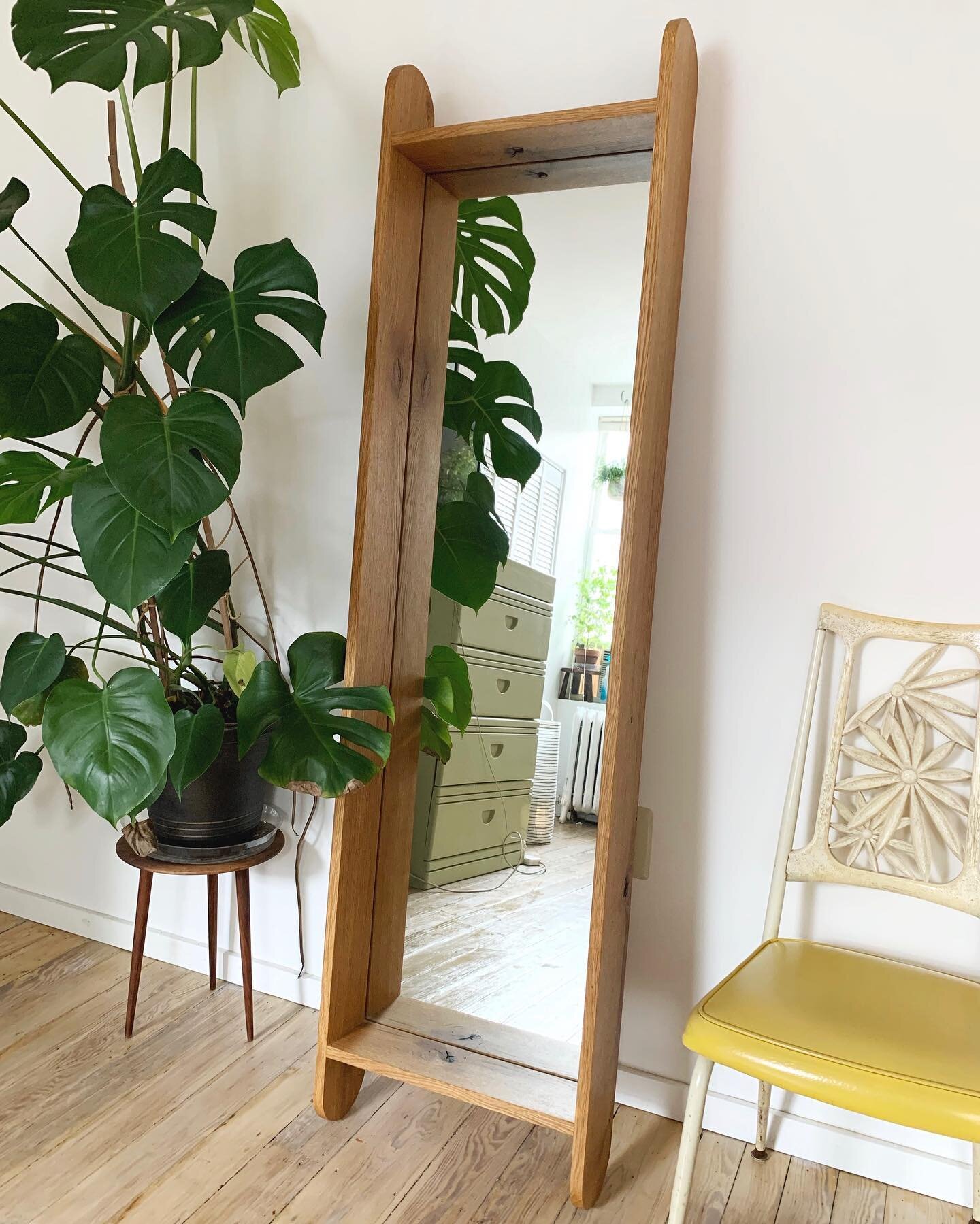 When you look in the mirror, do you like what you see? 
.
.
Soon to be in the shop on our website, oak full length mirror with French cleat to securely attach to the wall. This one is ours but we made a newer and somewhat thicker one for sale. ✌🏽 ac
