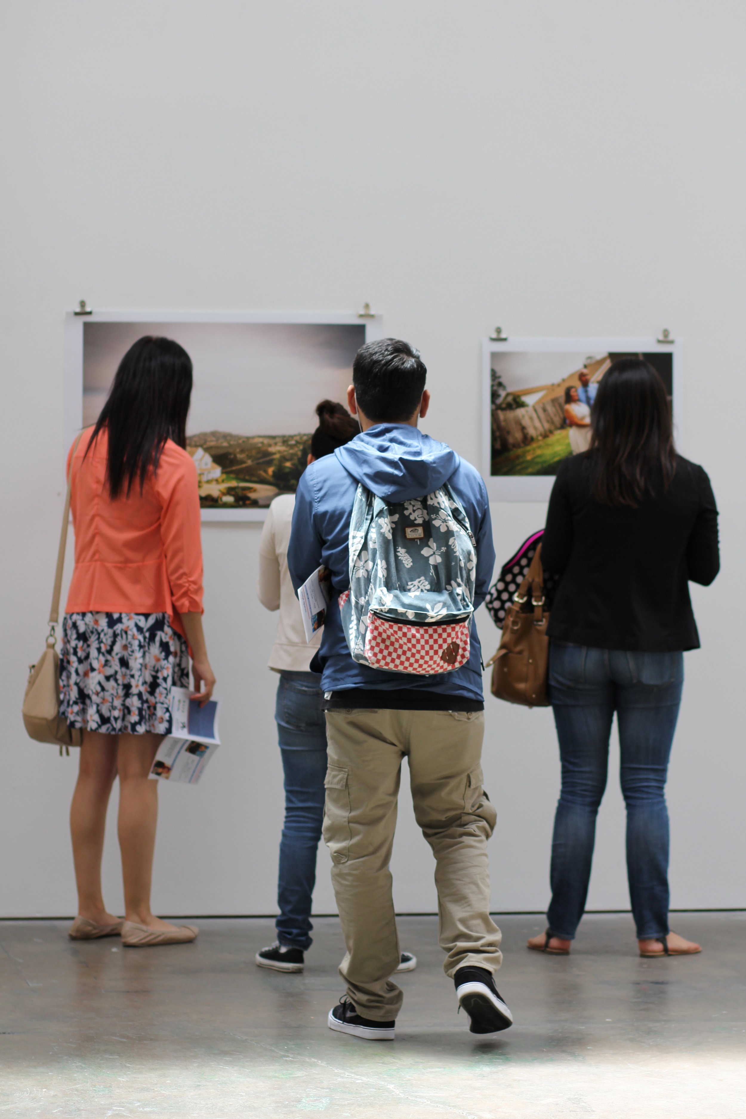  Students viewing their work in a local gallery. 