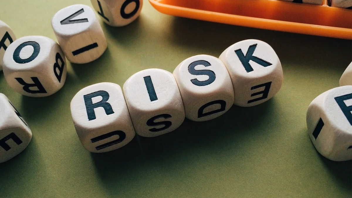An image of four dice spelling out the word “risk.” The word “hazard” originated from an Arabic word for a dice game that involved high risk!