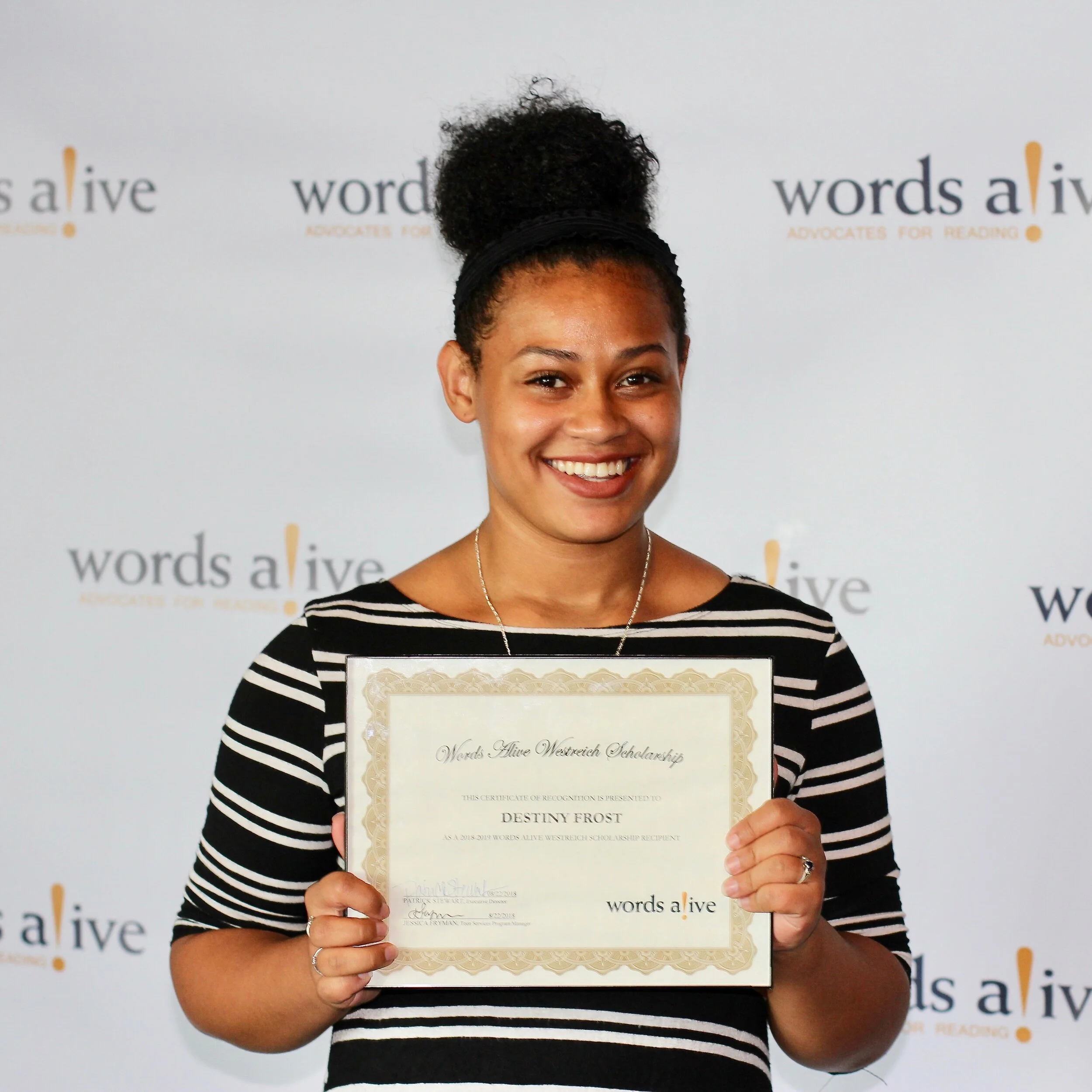 2020-2021 Words Alive Westreich Scholars!
