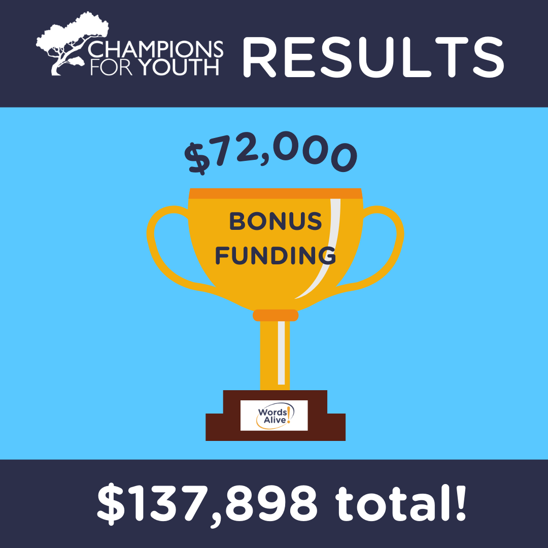 2024-25 Champions for Youth Campaign Raises $137,000+ for Words Alive