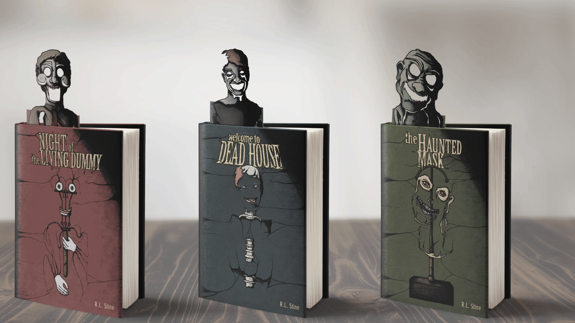 I chose to design interactive bookmarks that are integrated into the cover of the book, creating one perspective of the cover. Then, when the reader takes the bookmark away, a more sinister image is revealed underneath. 
