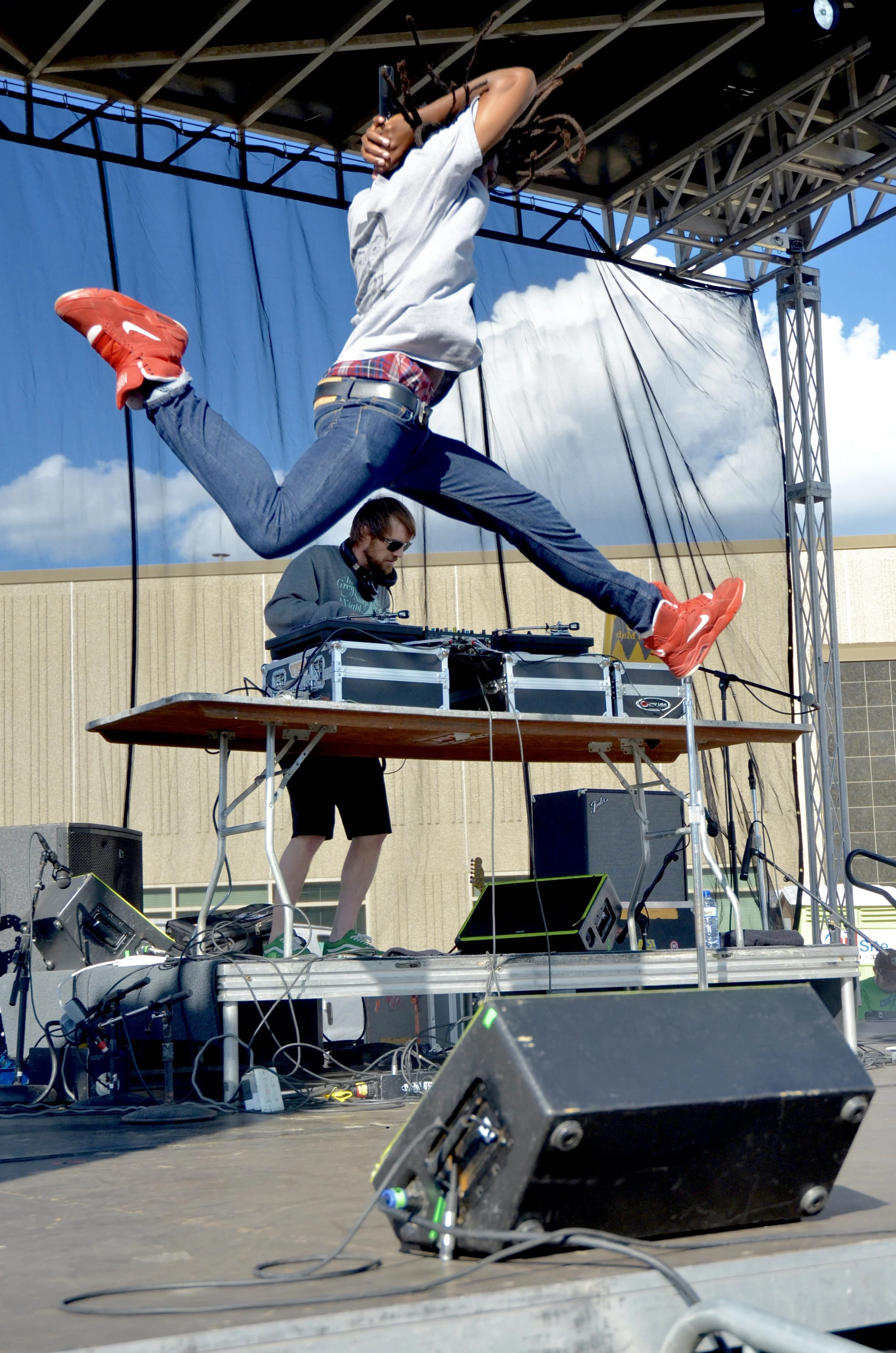 Rapper Dem Atlas defies gravity on stage at the annual Summit Brewing Company Backyard Beer Bash. Find the rest of the photos and story on the City Pages website here . 