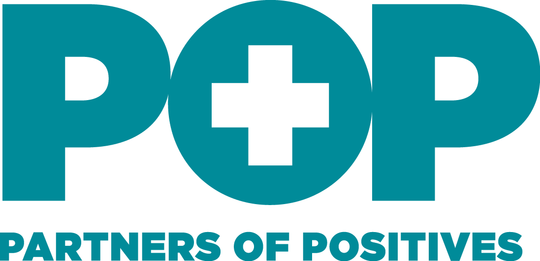 Partners of Positives (POP) support group logo, 2015.