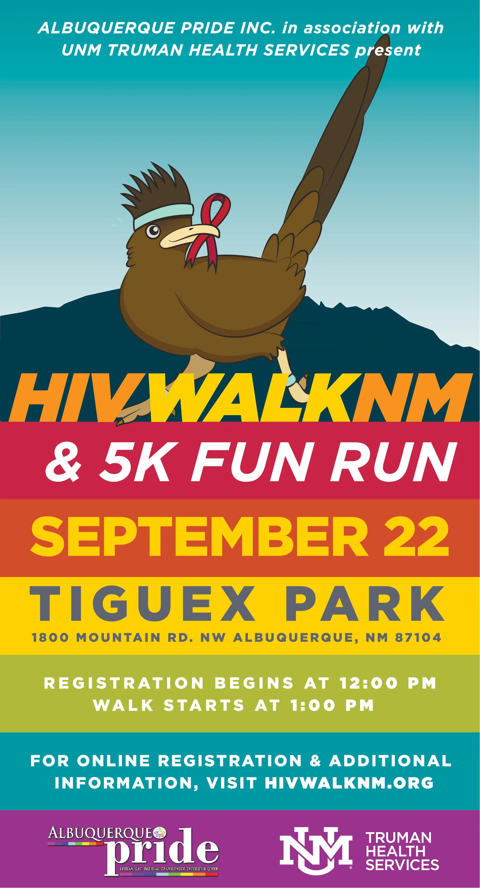 Print advertisement for the 2019 NM HIV Walk. Featured in the Albuquerque Alibi newspaper, 2019.