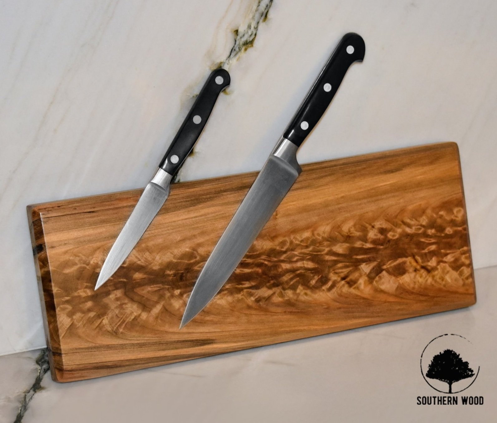 Magnetic Live Edge wood knife blocks & charcuterie board