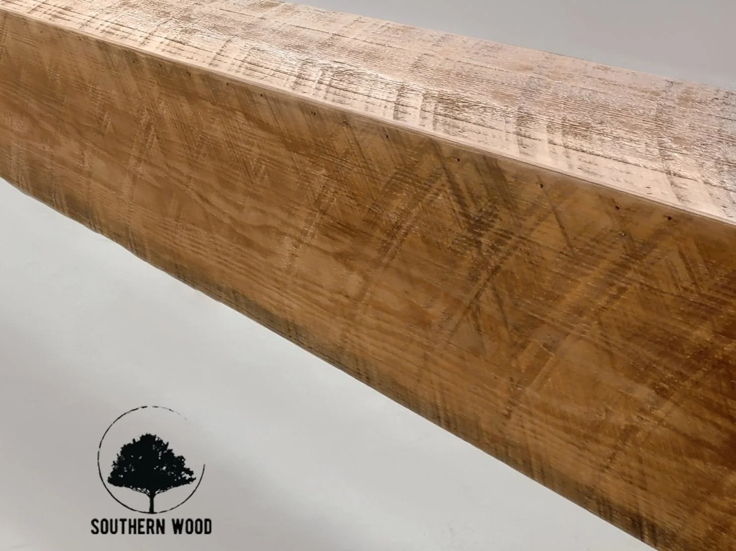 Circle Sawn Box Beams — custom live edge wood tables, mantels, and