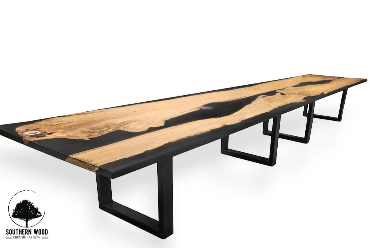 wood and epoxy resin table