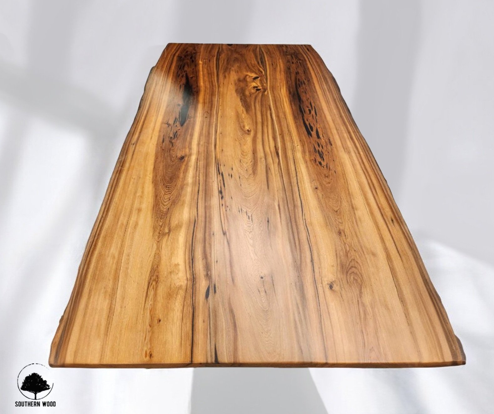 custom live edge Louisiana pecky cypress wood dining table