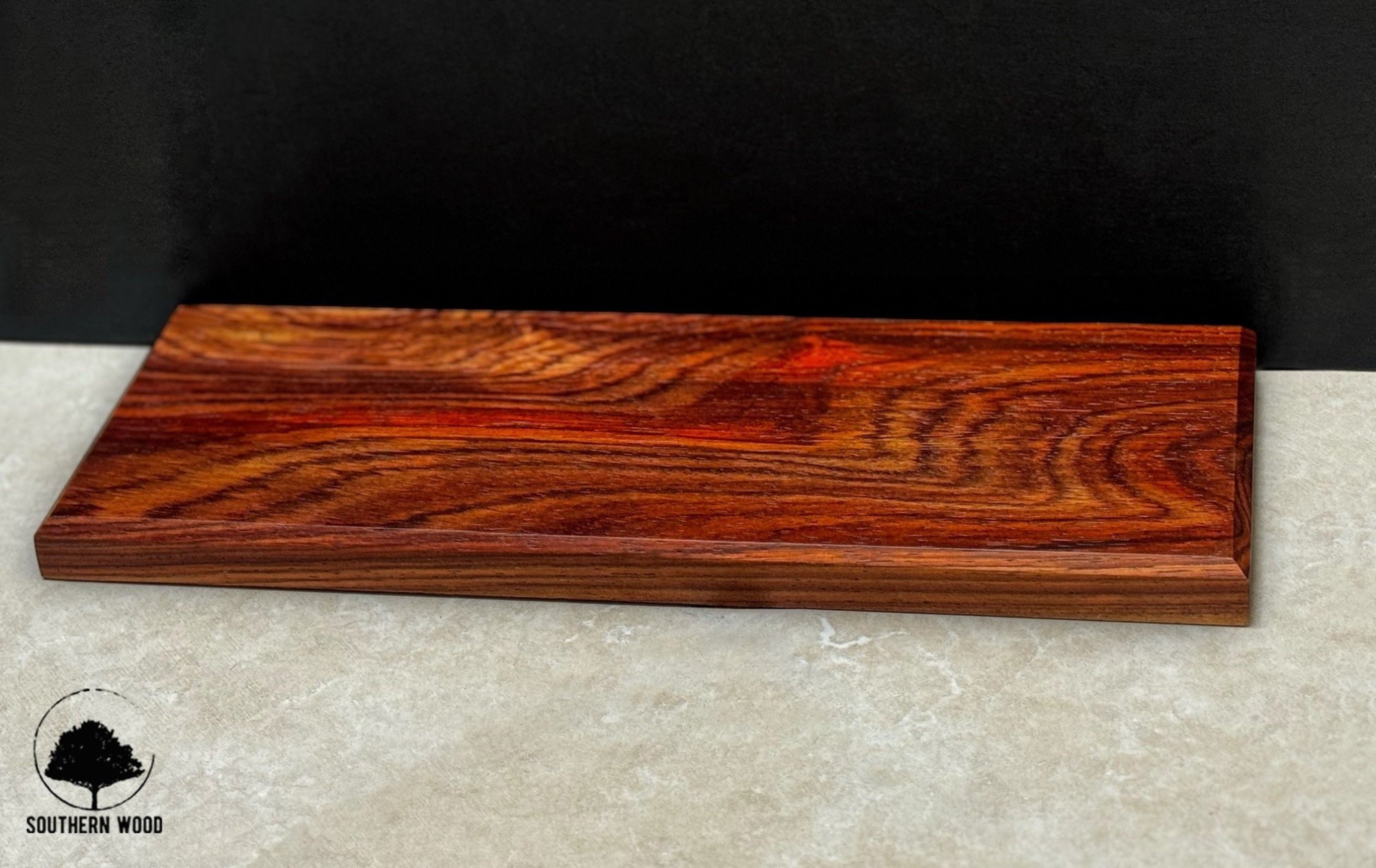 Solid African Padauk Wood Enhanced Magnetic Knife Block Display Rack, Stand and Charcuterie Board