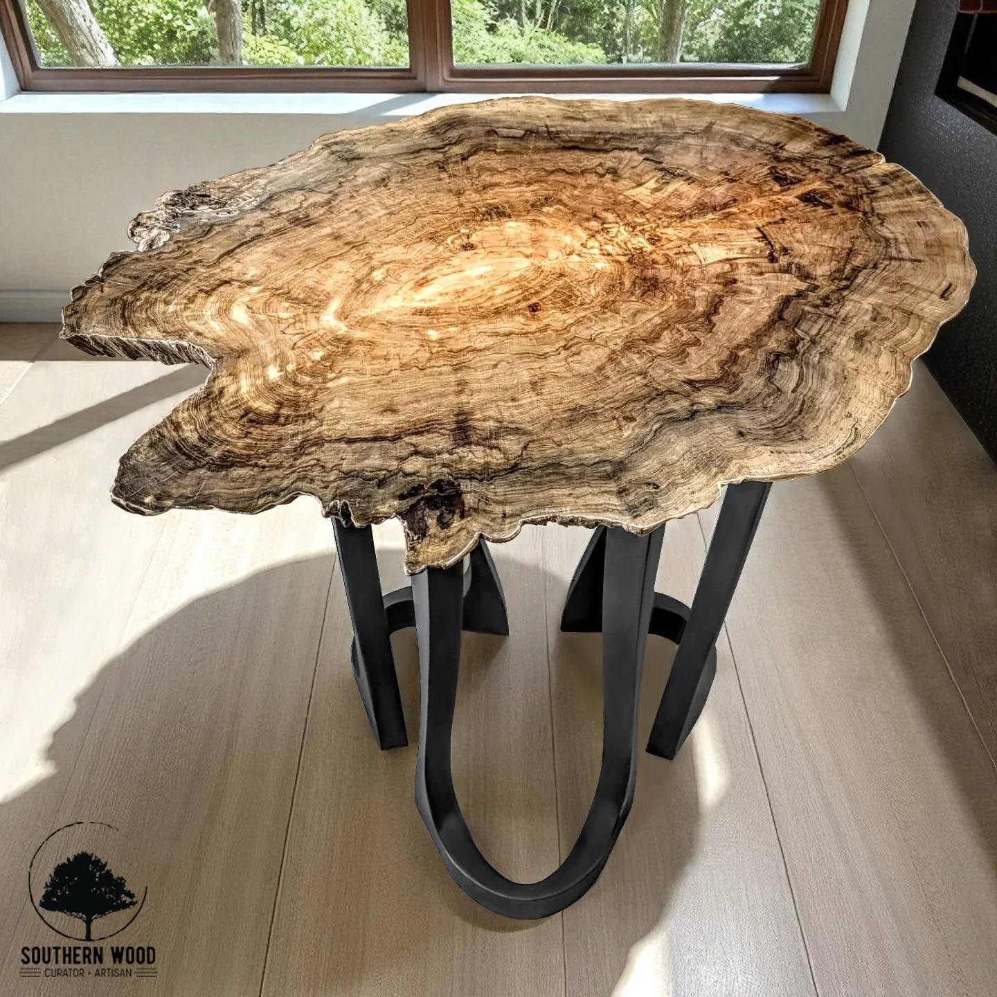 wood burl cookie table