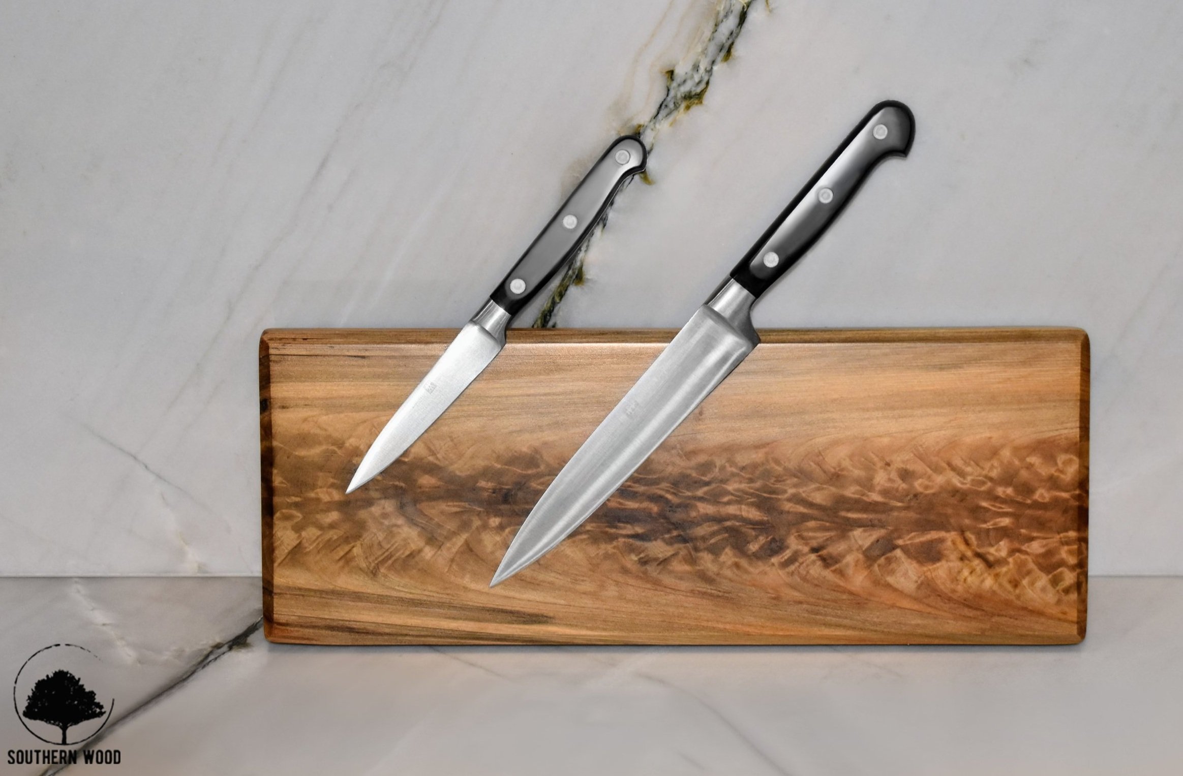 Magnetic Live Edge Louisiana Sinker Cypress knife rack & charcuterie board
