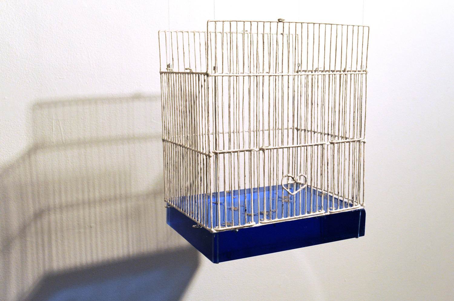 Birdcage Without Roof #5 2010 Metal, washi, charcoal, flower petal, resin, wire 11.5”(w) x 8.5”(d) x 14”(h)