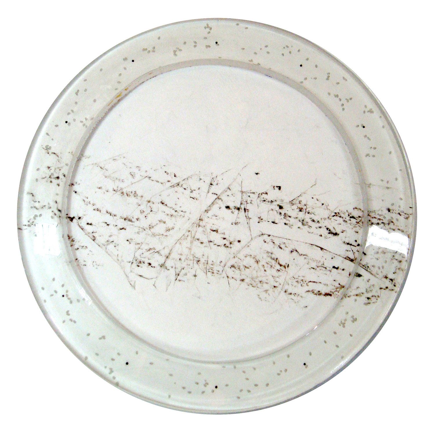 Tree Rubbing S5 Nagano 2010 Washi paper, charcoal, Japanese rice, resin, panel 21” (diameter) x 2”