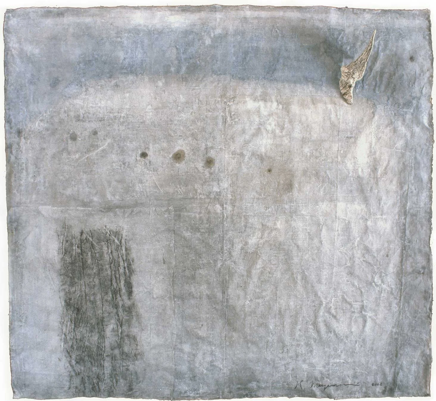 Memory of the City Treasure I 2002 mixed media, washi on Linen 82”x 91” 