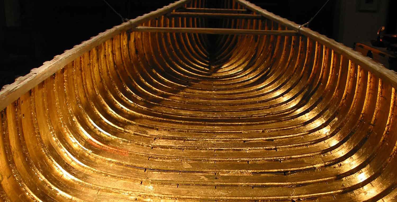 Gilded inside of the boat