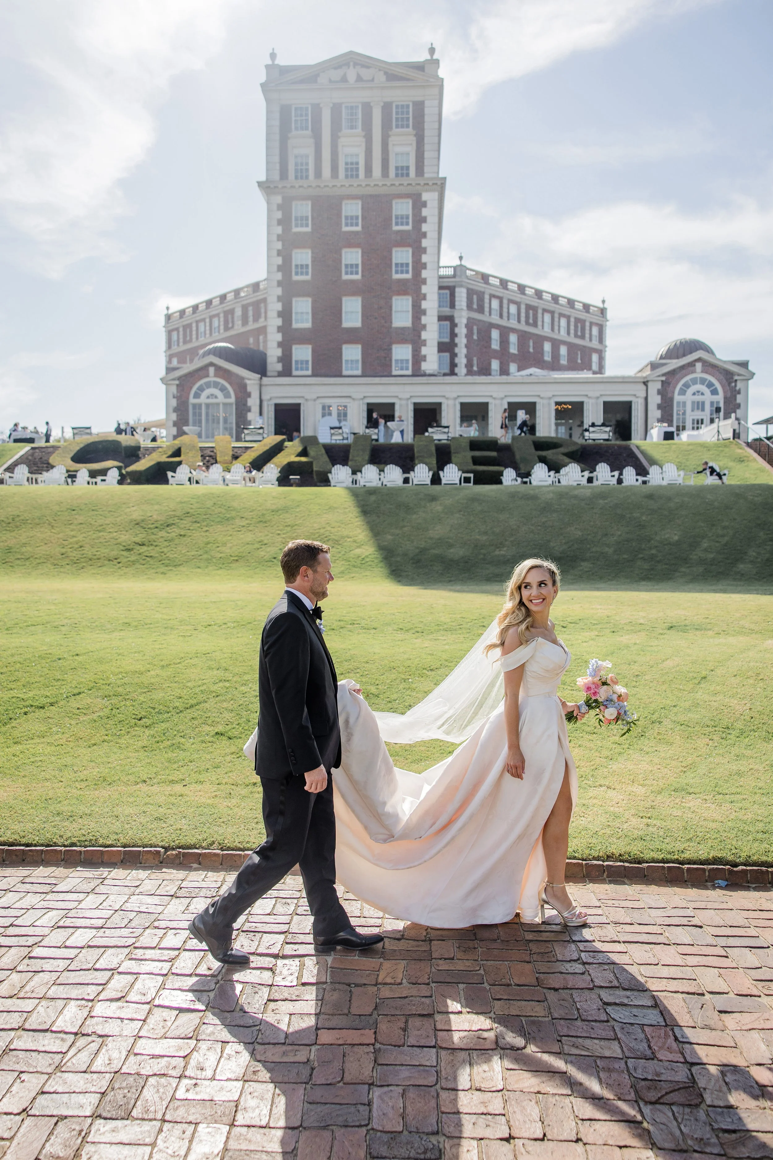 A blue ribbon wedding day for A&amp;E at the Historic Cavalier Hotel in Virginia Beach!
