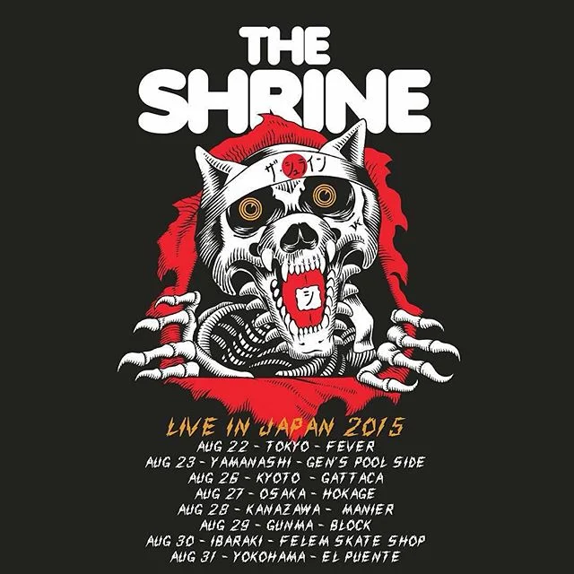 satanstorm :
oh my fvkkin’ satan!
the SHRINE back again Japan and play felem again and El Puente!! I open my shop booth @ fever
Can’t wait Aug!! #theshrine
#felem #elpuente
@theshrine by galeriademuerte http://ift.tt/1fgmuJo
The homies back in the road!