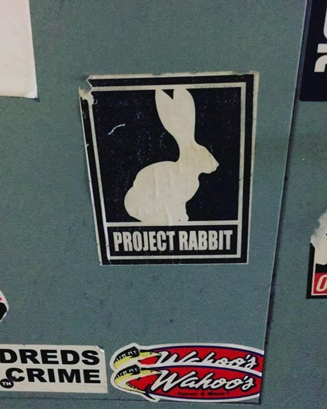 V rare #projectrabbit sticker circa 2006! Still hanging on. spotted by my dude @septerhed 🤘🏼