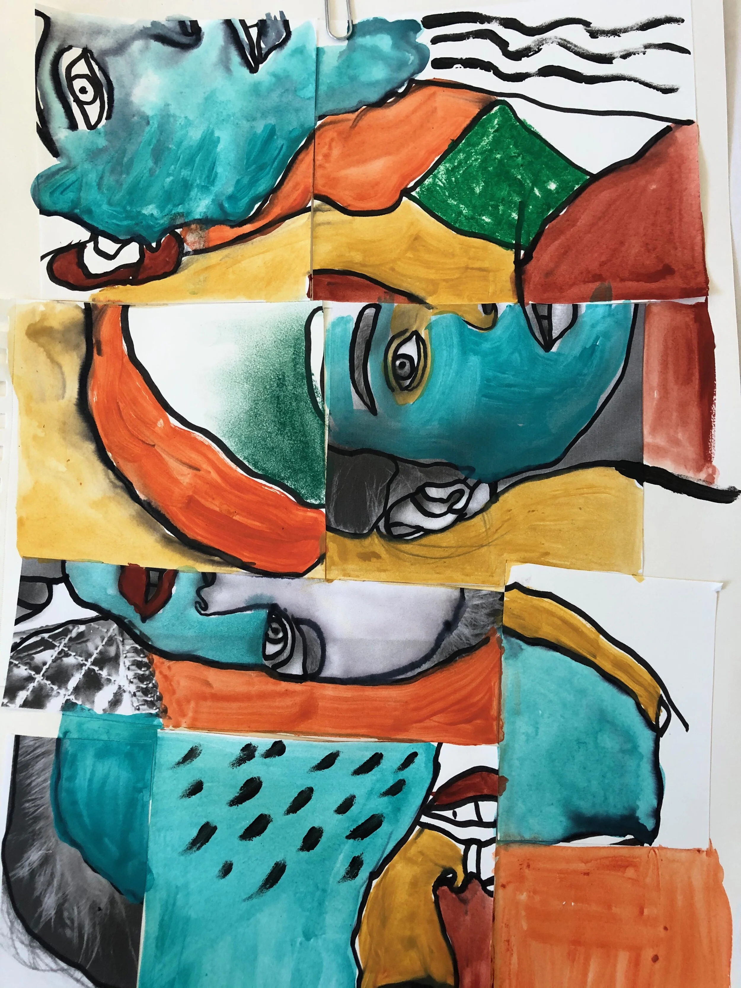 Abstract Mixed Media/Collage Portrait