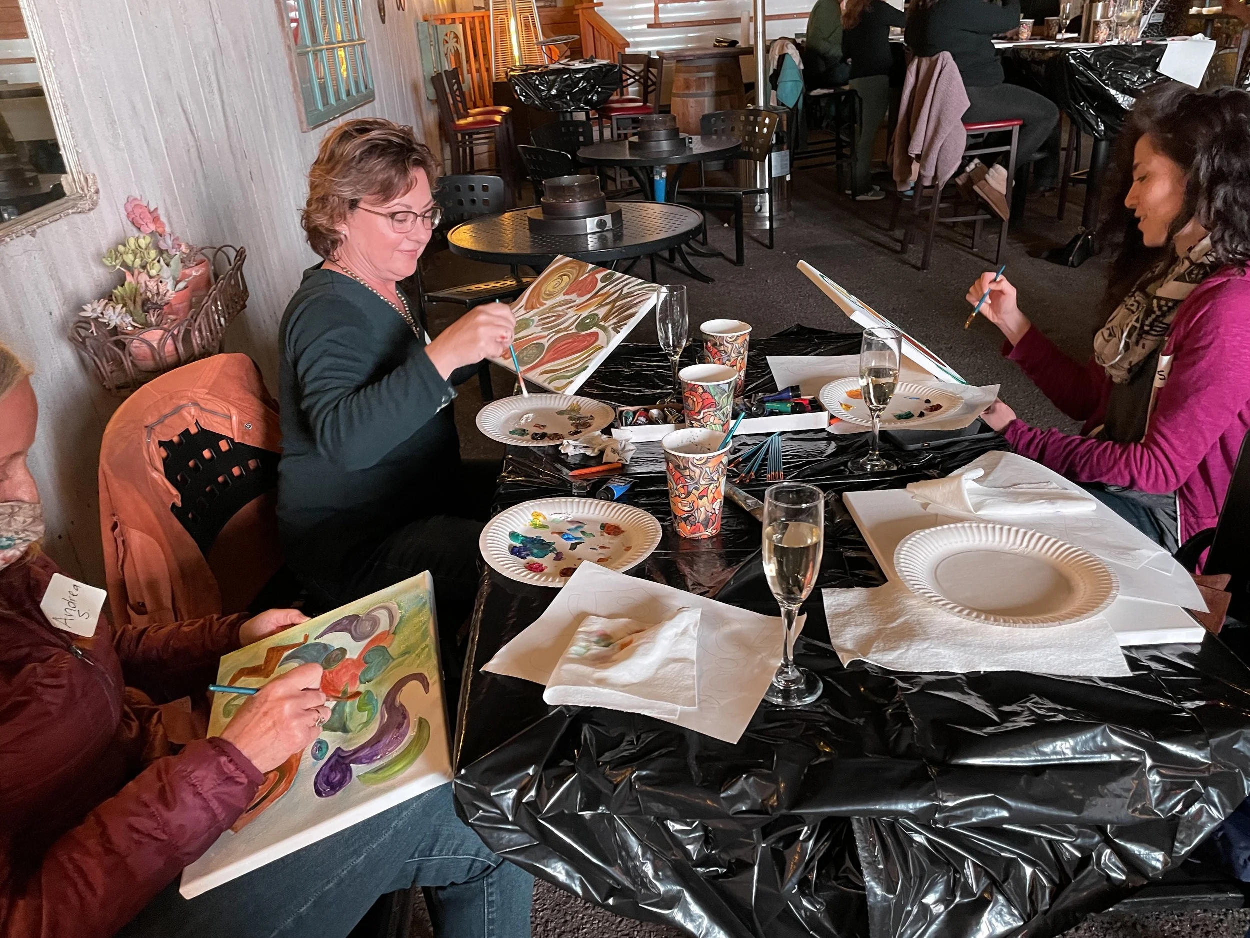 Paint Wine Party Santa Barbara The Art Process With Kathy Leader 