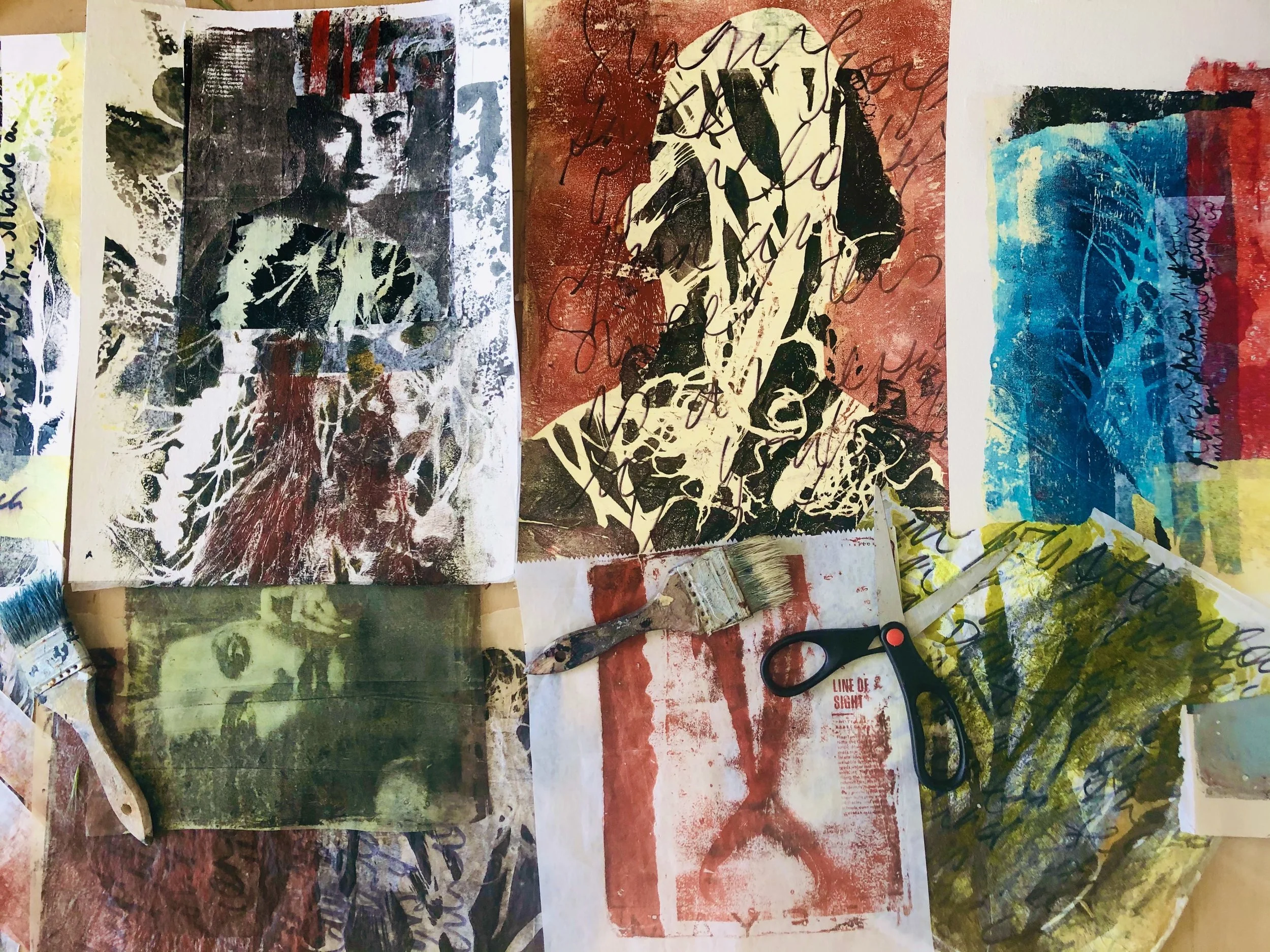 Mindful Mixed Media Workshop Santa Barbara -Drawing on the Right side of the Brain