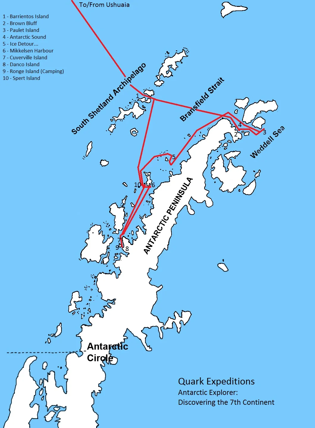 Peninsula details - courtesy of Quark Expeditions.