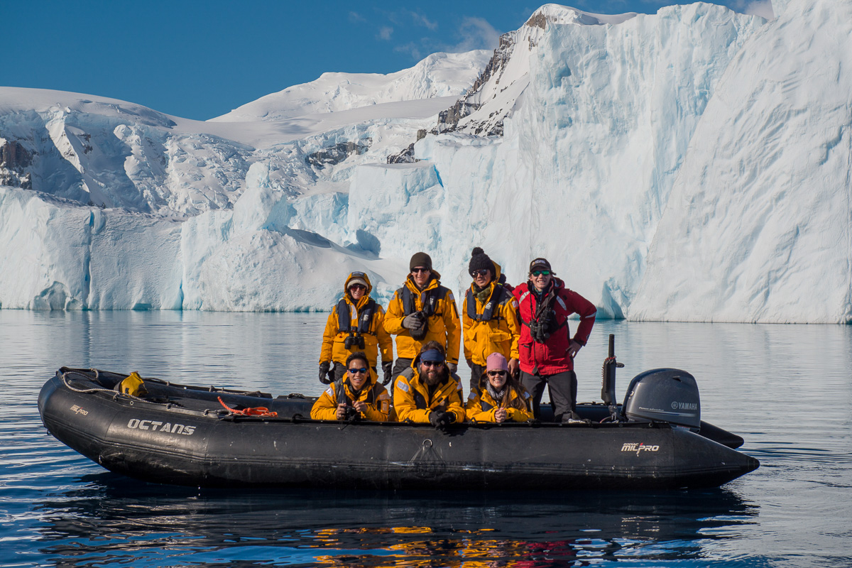 Cruising with Pato Saunders, our zodiac-driving, hot air balloon piloting guide.
