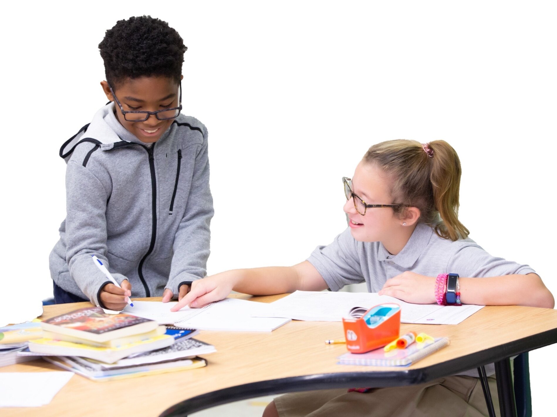 students helping each other