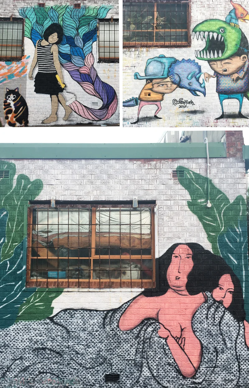 I'm not sure how long these wonderful street art has been around in Marrickville but I stumbled upon them on my way to the Henson Park in Marrickville over the long weekend. The collage of the two ladies reminds me of the Japanese Ukiyo-e art movement. 