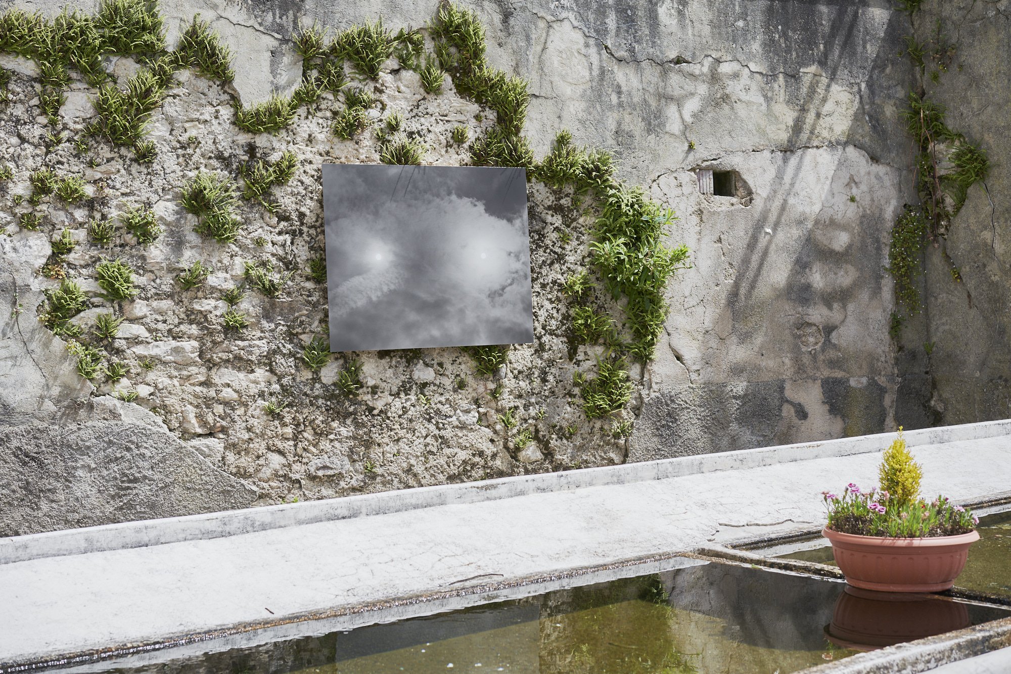   Morning, Afternoon #4 , 2023. Installed in Pieve Tesino, IT, as part of Una Boccata d’Arte 2023, a project by Fondazione Elpis in collaboration with Galleria Continua. Curated by Valerio Panella.  