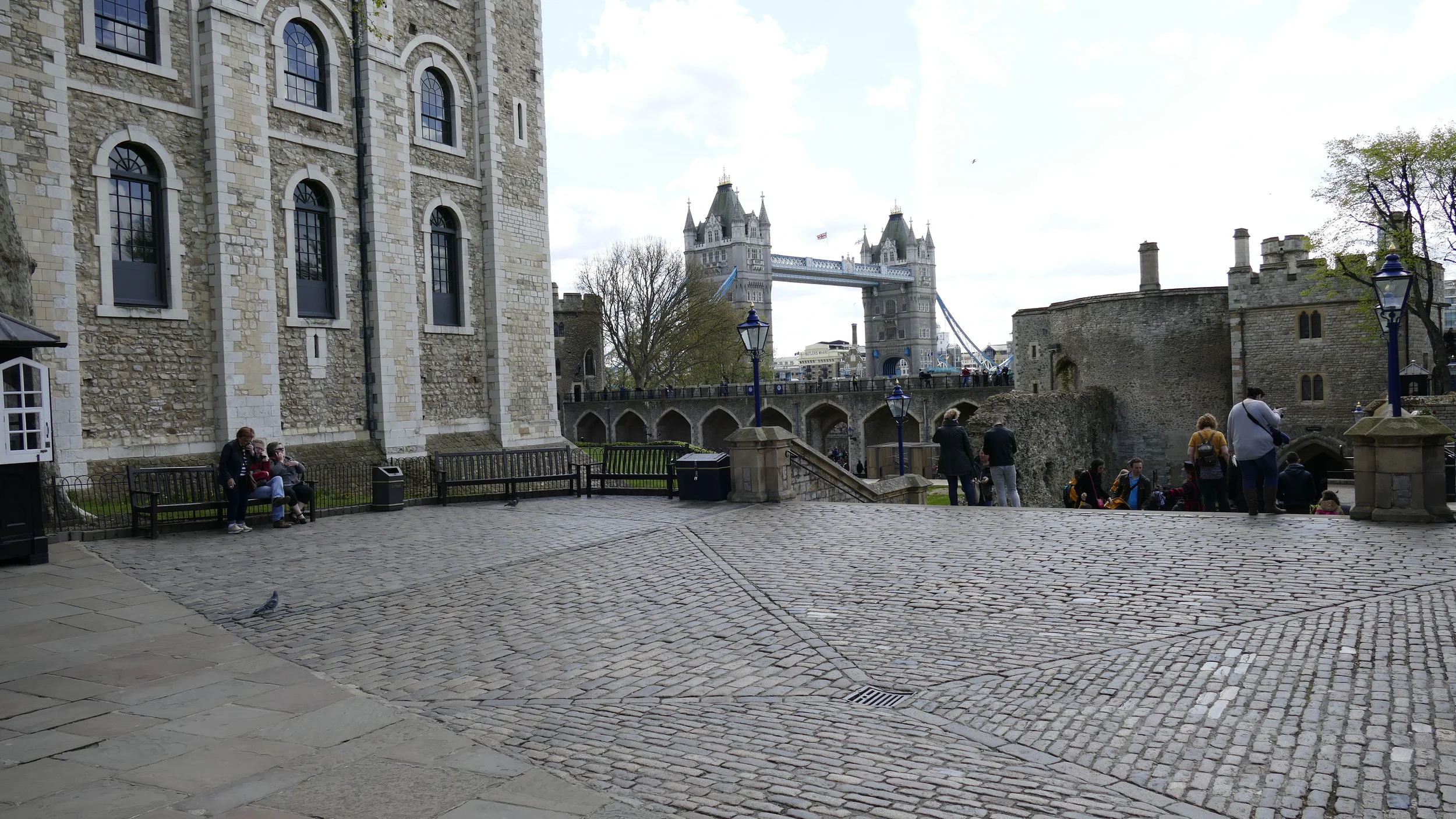 Tower Bridge viewed from the Tower of London grounds