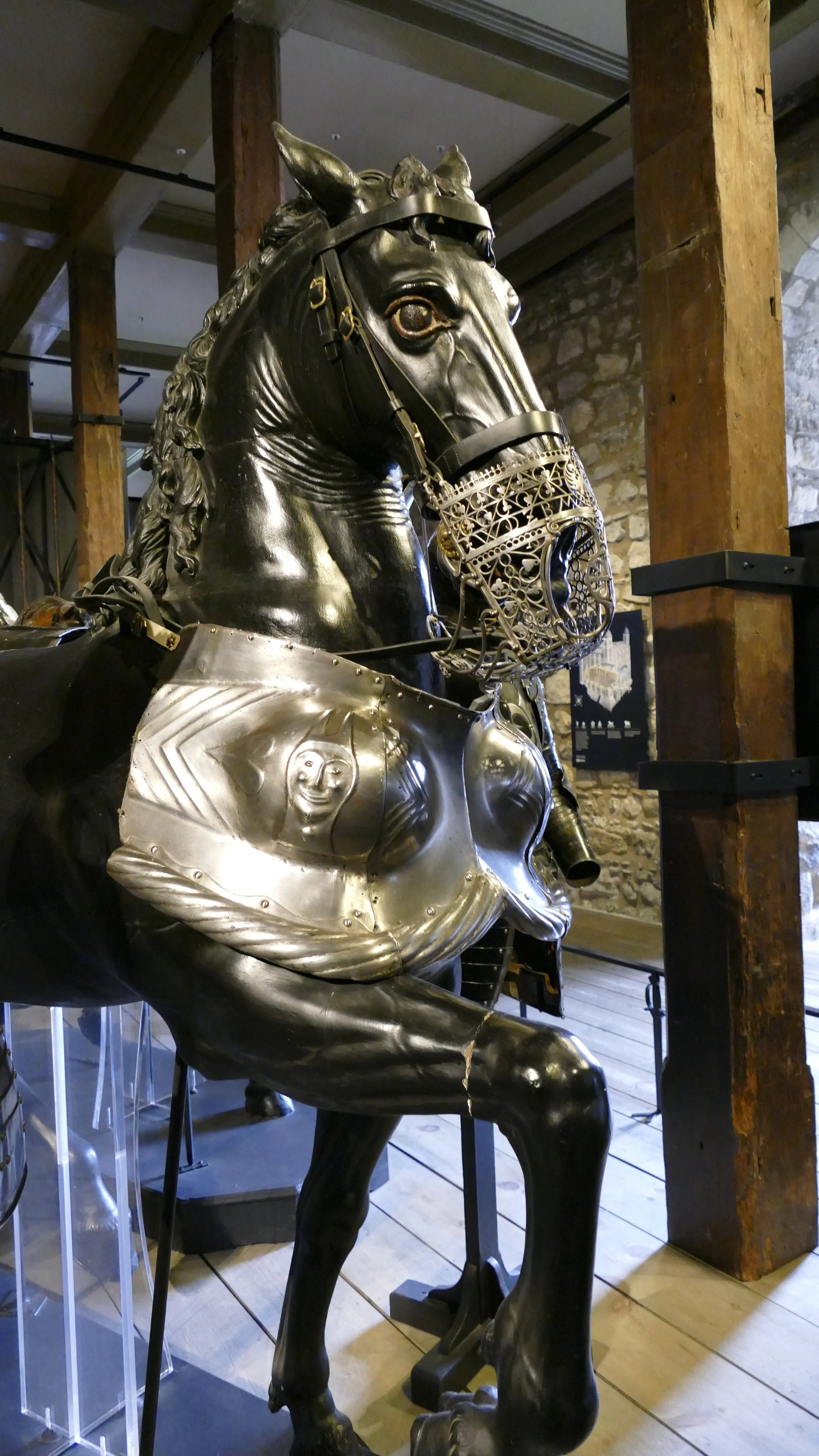Horse's armor displayed in the White Tower
