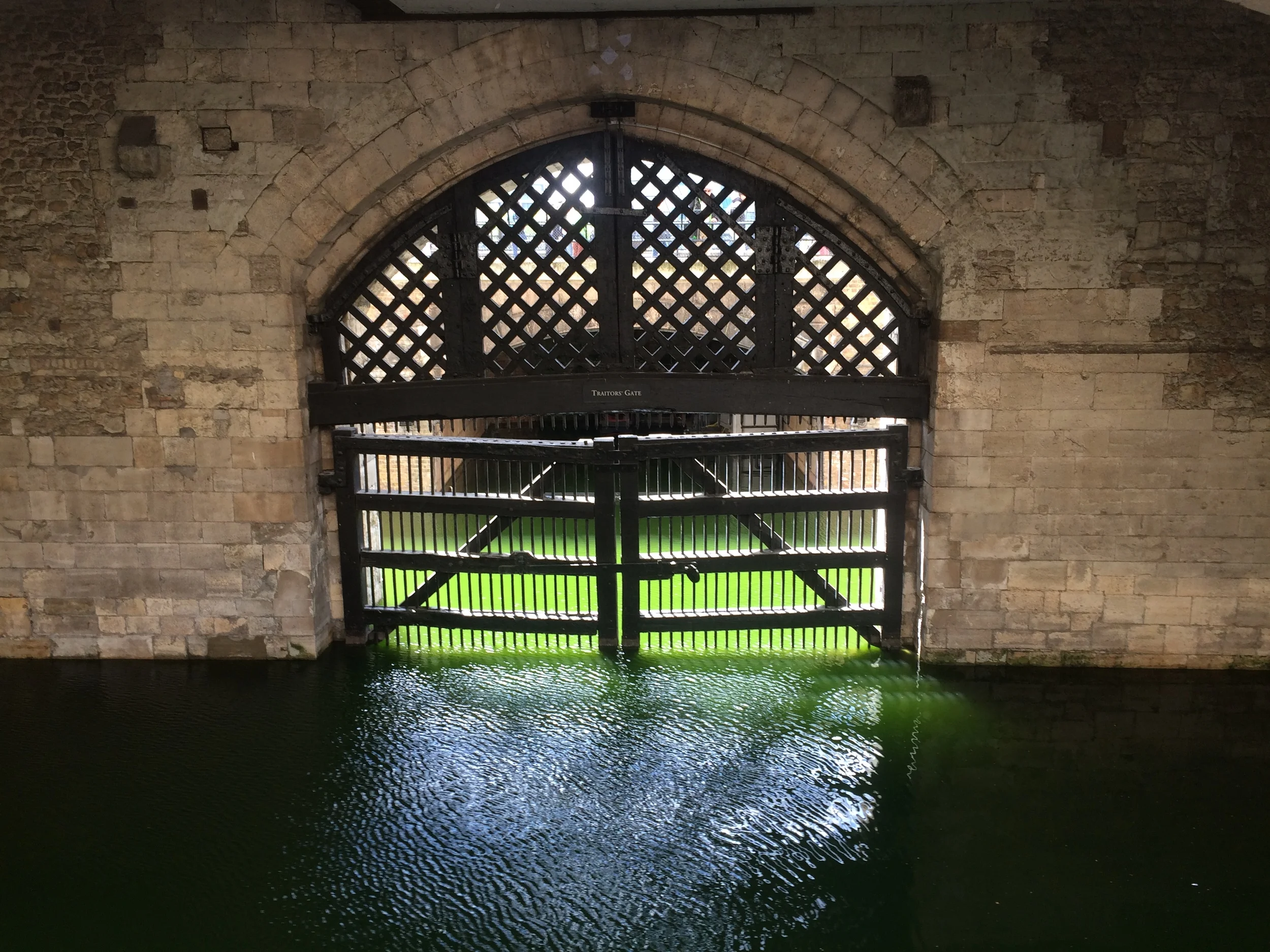 The Traitor's Gate at the Tower of London. Prisoners brought in by boats on the Thames entered the Tower through this gate.